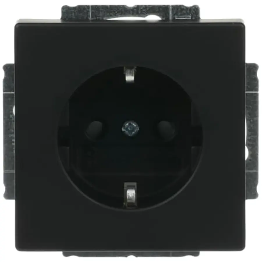 Busch-Jaeger wandcontactdoos randaarde kindveilig Future Linear zwart mat (20 EUCRB-885)