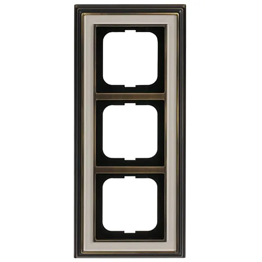 Busch-Jaeger afdekraam 3-voudig Dynasty messing antiek creme (1723-848)