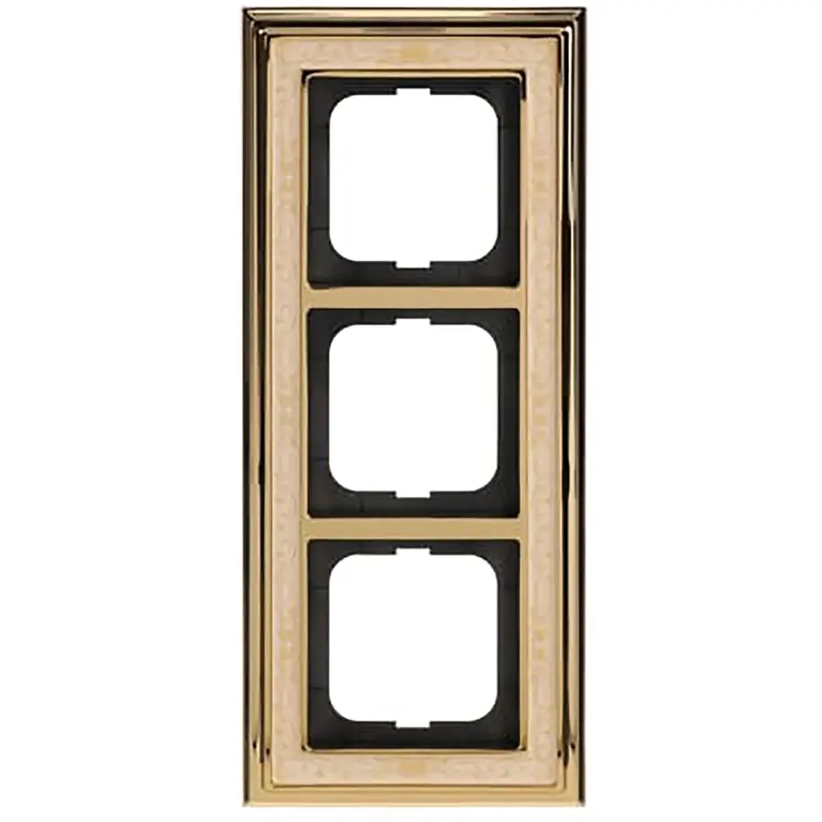 Busch-Jaeger afdekraam 3-voudig Dynasty messing decor creme (1723-836)