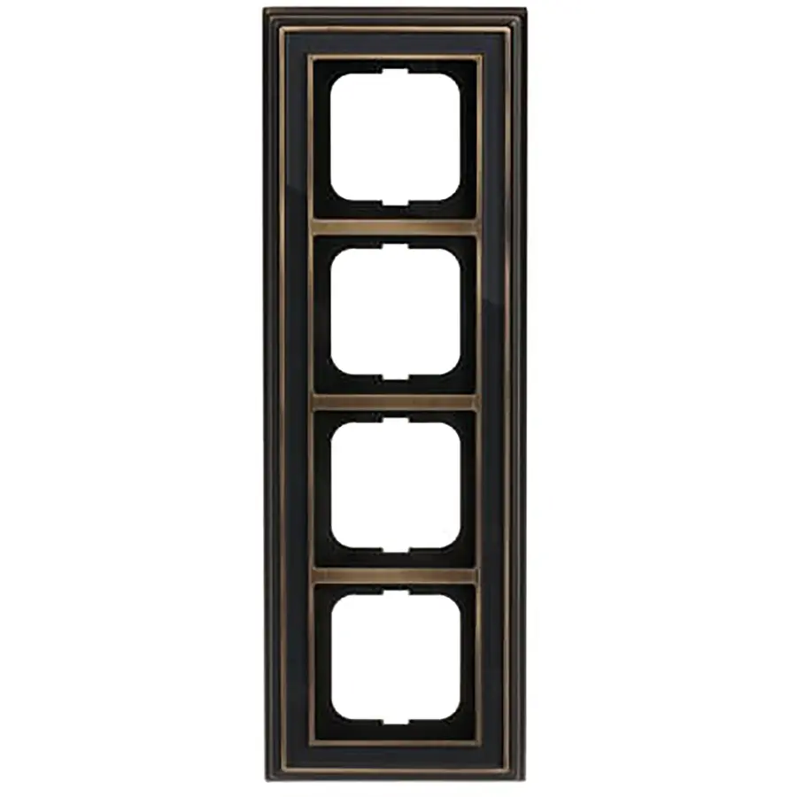 Busch-Jaeger afdekraam 4-voudig Dynasty messing antiek antraciet (1724-845)