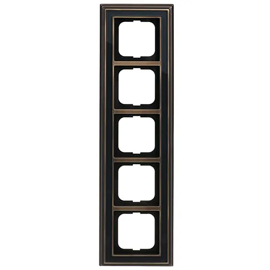 Busch-Jaeger afdekraam 5-voudig Dynasty messing antiek antraciet (1725-845)