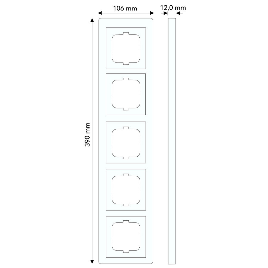 Busch-Jaeger afdekraam 5-voudig Dynasty messing antiek antraciet (1725-845)