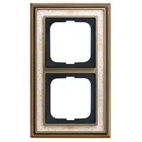 Busch-Jaeger afdekraam 2-voudig Dynasty messing antiek decor creme (1722-846)