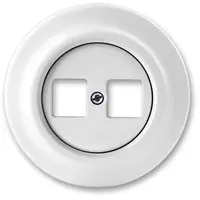 Busch-Jaeger centraalplaat met draagring voor 2x modular jack connectors porselein Decento (1800 J-64)