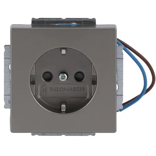 Busch-Jaeger wandcontactdoos randaarde Safety+ met LED-oriëntatieverlichting Pure Stainless Steel (20 EUCBLI-866)
