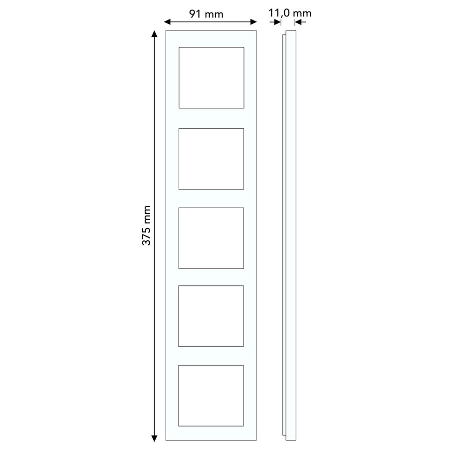 Busch-Jaeger afdekraam 5-voudig Axcent titanium (1725-276)