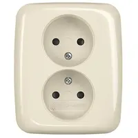 Busch-Jaeger wandcontactdoos 2-voudig zonder randaarde kindveilig voor enkele inbouwdoos Standaard SI (202 UJRB-212)