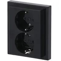 Busch-Jaeger wandcontactdoos randaarde kindveilig 2-voudig Future Linear antraciet glans (202 EUJRB-81)