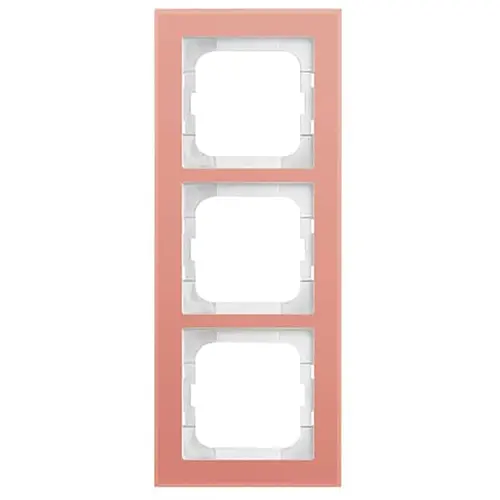 Busch-Jaeger afdekraam 3-voudig Axcent glas koraal (1723-227) Busch-Jaeger afdekraam 3-voudig Axcent glas koraal (1723-227)