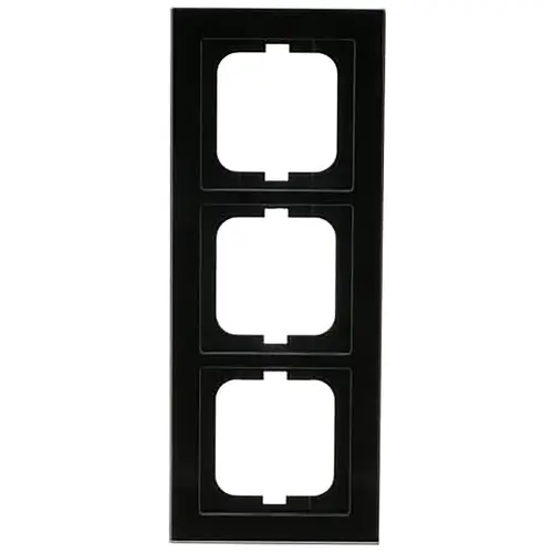 Busch-Jaeger afdekraam 3-voudig Axcent glas zwart (1723-245) Busch-Jaeger afdekraam 3-voudig Axcent glas zwart (1723-245)