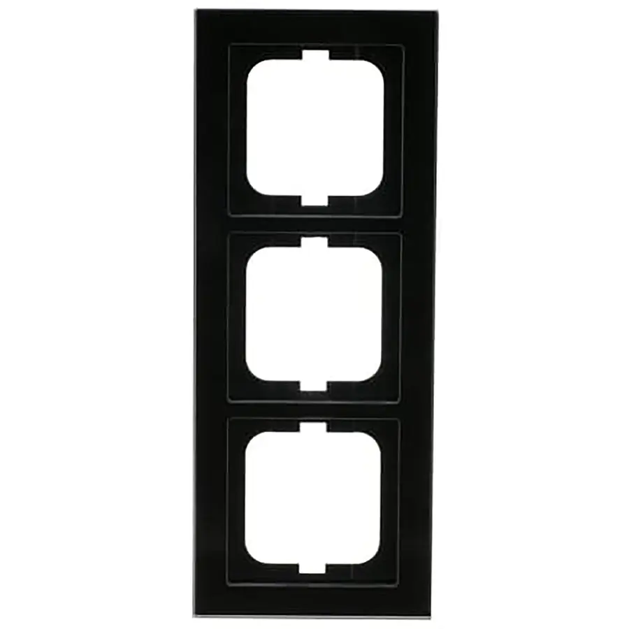 Busch-Jaeger afdekraam 3-voudig Axcent glas zwart (1723-245)