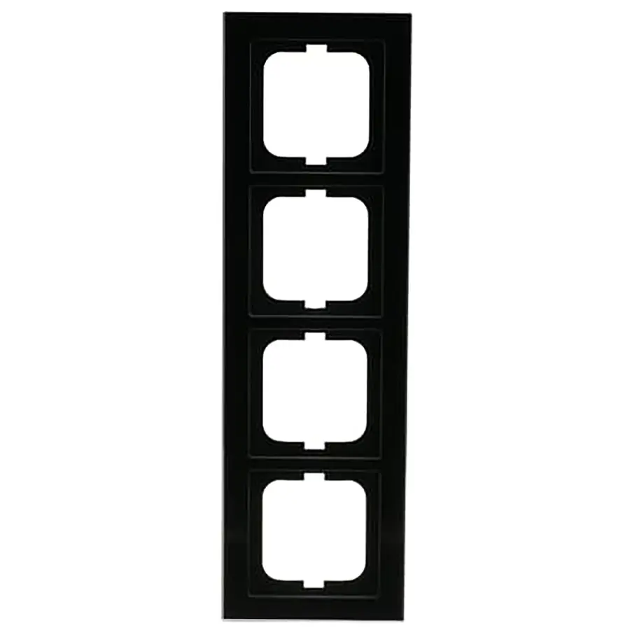 Busch-Jaeger afdekraam 4-voudig Axcent glas zwart (1724-245)