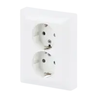 Busch-Jaeger wandcontactdoos 2-voudig randaarde kindveilig voor enkele inbouwdoos Balance SI wit glans (202 EUJRB-914)