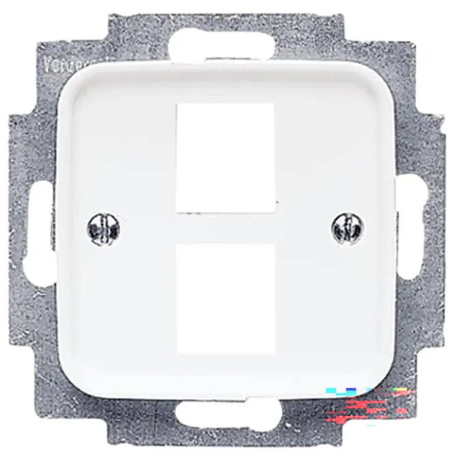 Busch-Jaeger centraalplaat + draagring 2x modular jack Reflex SI (2561-02-214)