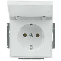 Busch-Jaeger wandcontactdoos randaarde met klapdeksel Future Linear studiowit glans (20 EUK-84)