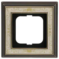 Busch-Jaeger afdekraam 1-voudig Dynasty messing antiek decor creme (1721-846)