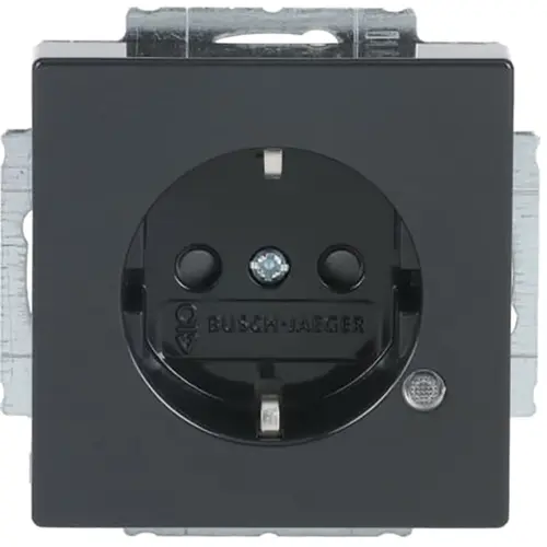Busch-Jaeger wandcontactdoos randaarde Safety+ met LED-controleverlichting Future Linear antraciet glans (20 EUCBL-81)