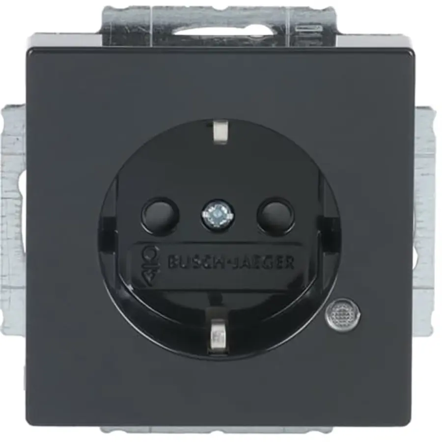 Busch-Jaeger wandcontactdoos randaarde Safety+ met LED-controleverlichting Future Linear antraciet glans (20 EUCBL-81)
