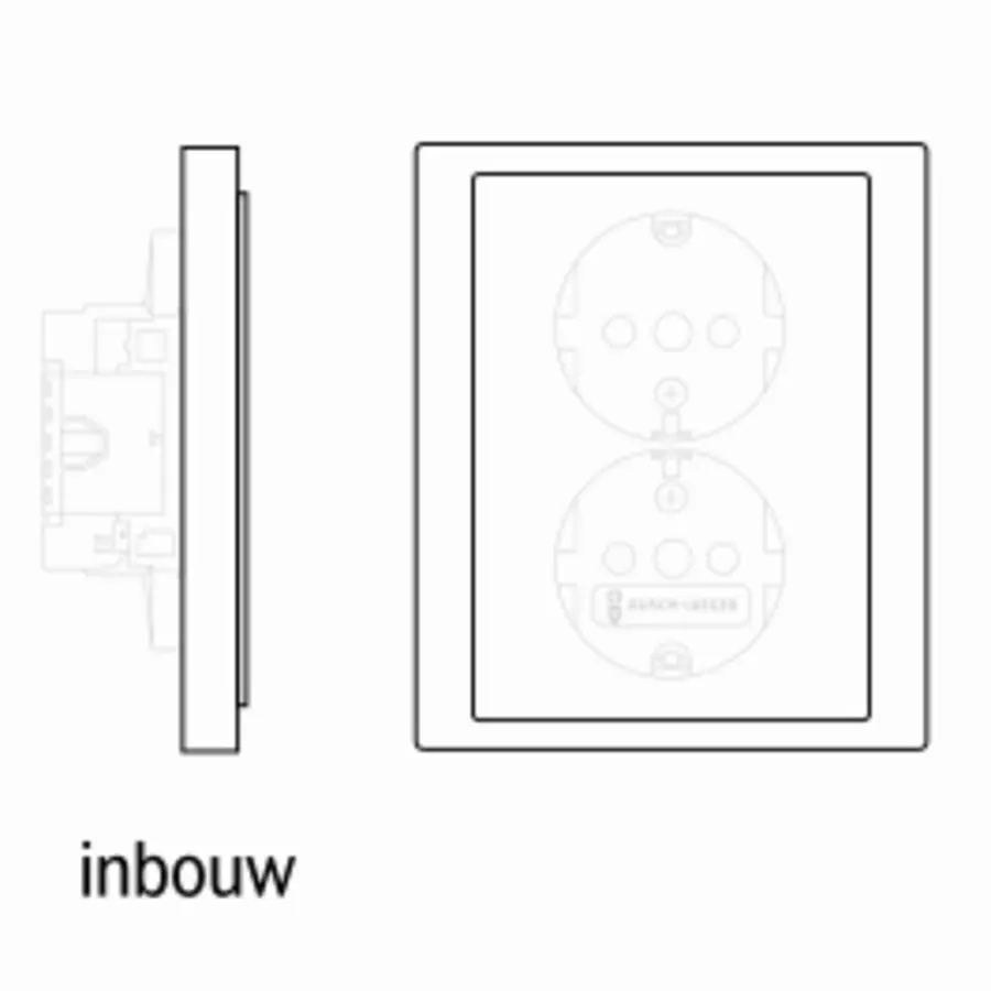 Busch-Jaeger wandcontactdoos 2-voudig randaarde Safety+ voor ovale 1,5 inbouwdoos Future Linear studiowit glans (302EUJT-84)