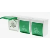 Busch-Jaeger wcd kv 3-voudig met opdruk voor fietsoplaadpunt groen (2300/3 EBW-54 FIETS)