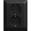Busch-Jaeger wandcontactdoos 2-voudig randaarde voor enkele inbouwdoos Balance SI zwart mat (202 EUJR-915)