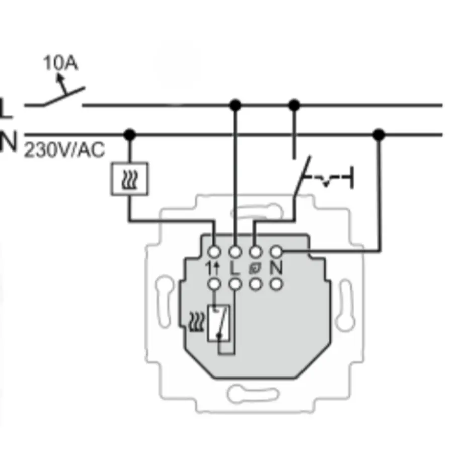 Busch-Jaeger elektronische kamerthermostaat maakcontact met externe ingang 230V (1094 U-101)