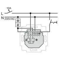 Busch-Jaeger elektronische kamerthermostaat 2x maakcontact verwarmen en koelen 230V (1099 UHK-101)