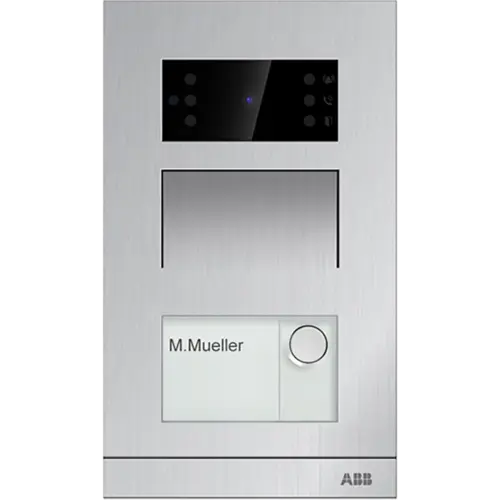 Busch-Jaeger ABB Welcome IP Mini Video Buitenstation 1 drukknop IC/DESFire 99mm opbouwmontage aluminium (H81316P1-A)