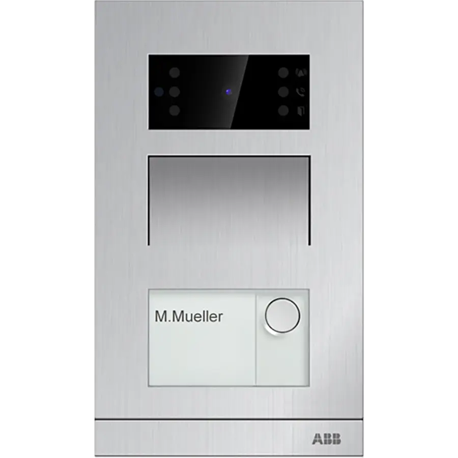 Busch-Jaeger ABB Welcome IP Mini Video Buitenstation 1 drukknop IC/DESFire 99mm opbouwmontage aluminium (H81316P1-A)