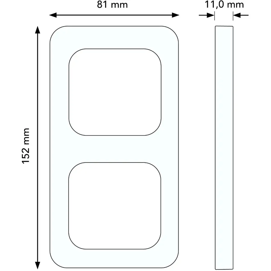 Busch-Jaeger afdekraam 2-voudig Standaard SI (2512-212-506)