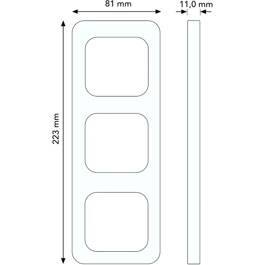 Busch-Jaeger afdekraam 3-voudig Standaard SI (2513-212-506)