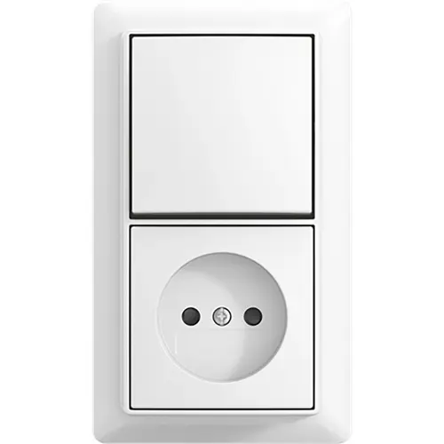Busch-Jaeger combinatie kv wis + plaat opb (2601/6/20 APBJ-524-503)