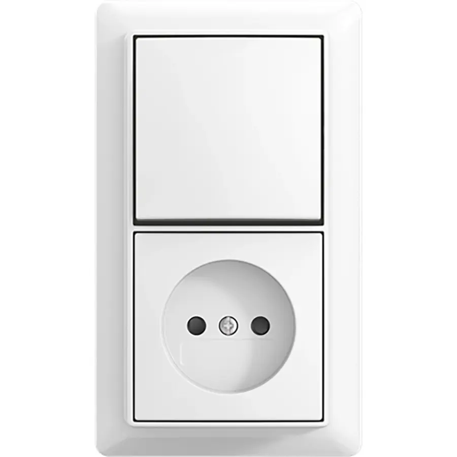 Busch-Jaeger combinatie kv wis + plaat opb (2601/6/20 APBJ-524-503)