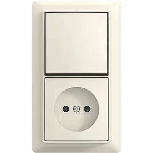Busch-Jaeger combinatie kv wis + plaat opb (2601/6/20 APBJ-522-503)