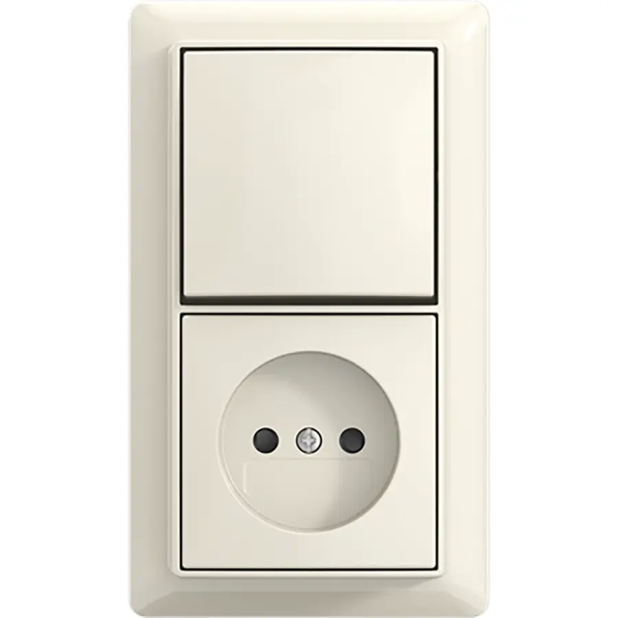 Busch-Jaeger combinatie kv wis + plaat opb (2601/6/20 APBJ-522-503)