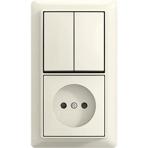 Busch-Jaeger combinatie kv serie + plaat op (2601/5/20 APBJ-522-503)