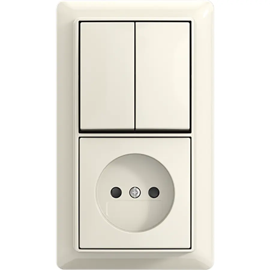 Busch-Jaeger combinatie kv serie + plaat op (2601/5/20 APBJ-522-503)