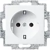 Busch-Jaeger wandcontactdoos randaarde met klauwbevestiging Balance SI wit glans (20 EUC-914)
