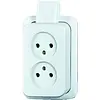 Busch-Jaeger wandcontactdoos 2-voudig zonder randaarde opbouw AP plus wit (20-02 apjw)