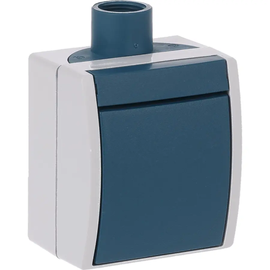 Busch-Jaeger 2-polige schakelaar opbouw Ocean IP44 grijs/blauw (2601/6 W/TT-53)