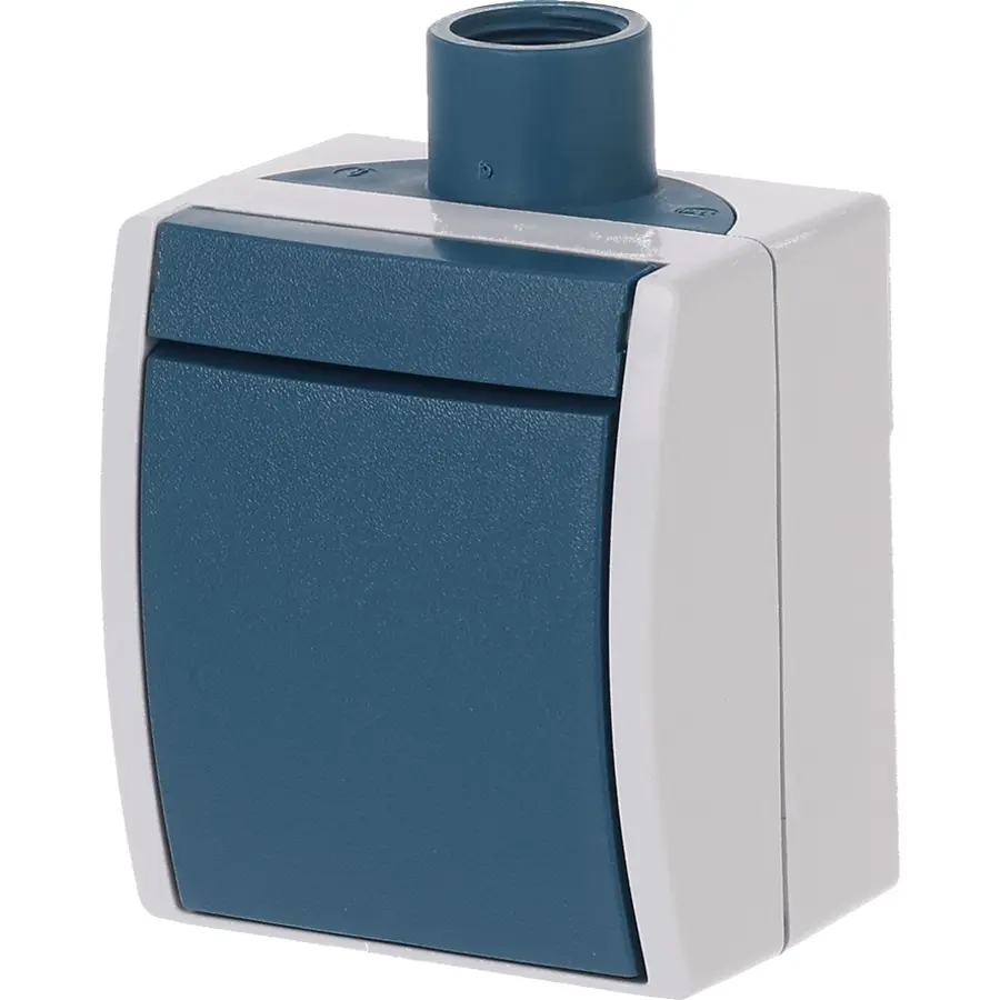 Busch-Jaeger 2-polige schakelaar opbouw Ocean IP44 grijs/blauw (2601/6 W/TT-53)