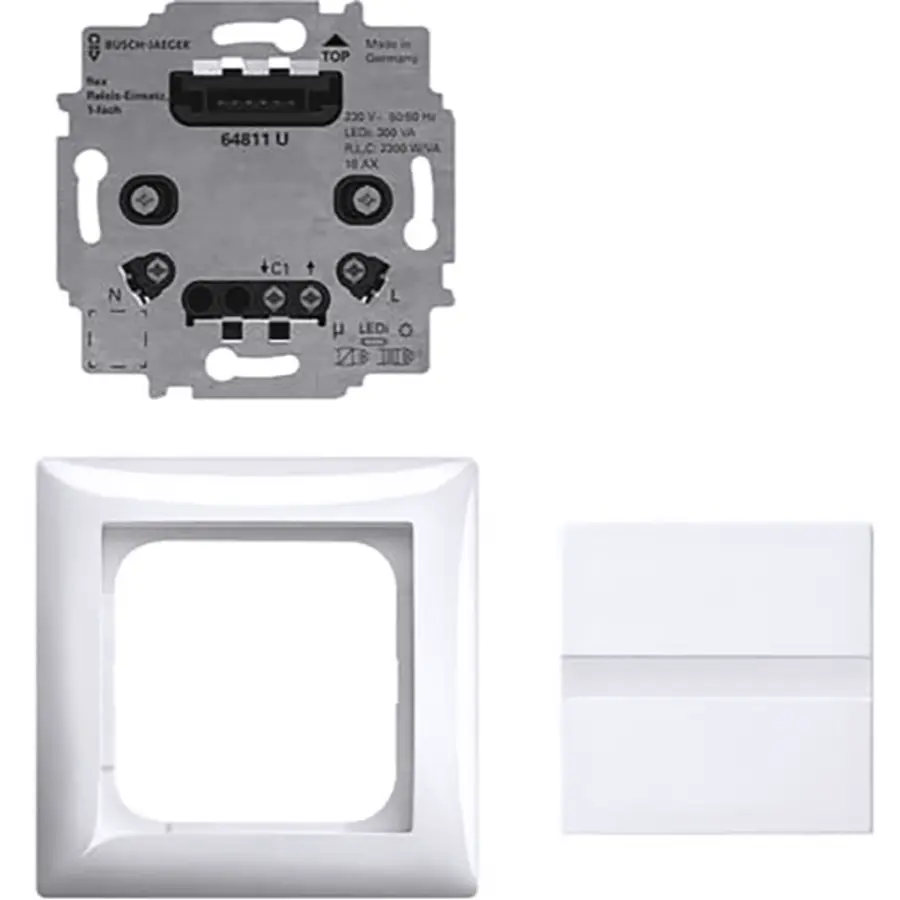 Busch-Jaeger comfortschakelaar flex compleet met relaissokkel Balance SI wit glans (64765 UJ-914)