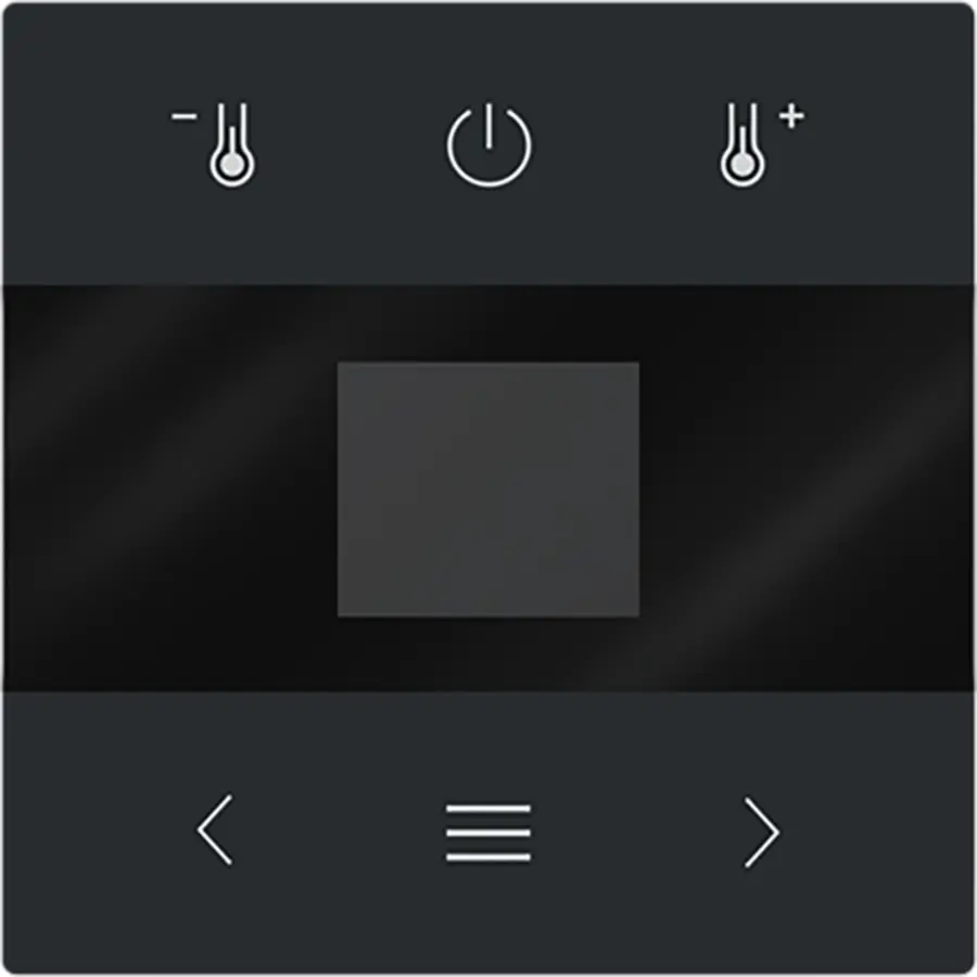 Busch-Jaeger centraalplaat voor kamerthermostaat met display en Bluetooth Art Linear zwart mat (1794 MDRT-45M)