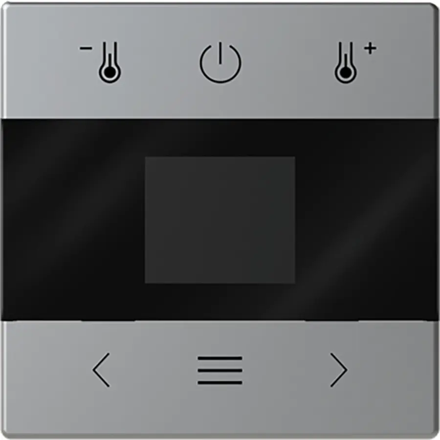 Busch-Jaeger centraalplaat voor kamerthermostaat met display en Bluetooth Pure Stainless Steel (1794 MDRT-866)