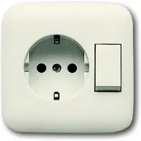 Busch-Jaeger combinatie schakelaar/wandcontactdoos randaarde Standaard SI (4310/6 EUJ-212-500)