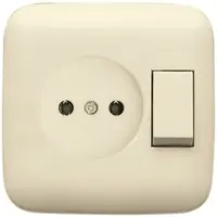 Busch-Jaeger combinatie wandcontactdoos/schakelaar zonder randaarde Standaard SI (4310/6 UJ-212-500)