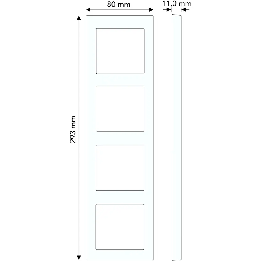Busch-Jaeger afdekraam 4-voudig Future Linear studiowit glans (1724-184K)