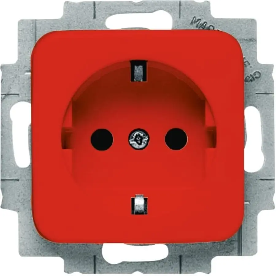 Busch-Jaeger wandcontactdoos randaarde kindveilig Standaard SI rood (20 EUCKS-217-101)