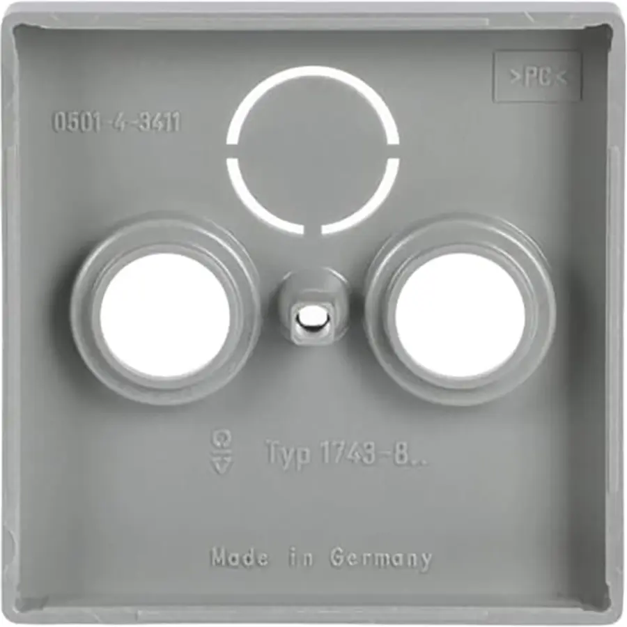 Busch-Jaeger centraalplaat antenne/COAX wandcontactdoos Future Linear aluzilver mat (1743-83)