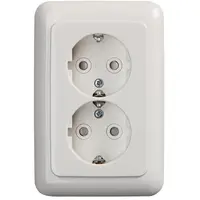 Busch-Jaeger wandcontactdoos 2-voudig randaarde Safety+ voor ovale 1,5 inbouwdoos Reflex SI (302EUJT-214)